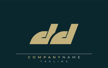 DD Sleek Geometrik Logo Tasarımı. Tarafsız renkler ve minimalist stil markalaşma ve kurumsal kimlik için uygun profesyonel ve çağdaş bir izlenim yaratır..
