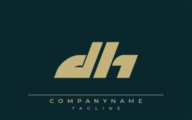 DH Sleek Geometrik Logo Tasarımı. Tarafsız renkler ve minimalist stil markalaşma ve kurumsal kimlik için uygun profesyonel ve çağdaş bir izlenim yaratır..