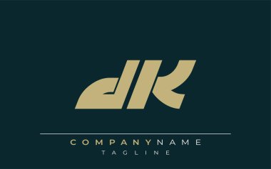 DK Sleek Geometrik Logo Tasarımı. Tarafsız renkler ve minimalist stil markalaşma ve kurumsal kimlik için uygun profesyonel ve çağdaş bir izlenim yaratır..