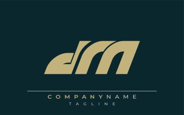 DM Sleek Geometrik Logo Tasarımı. Tarafsız renkler ve minimalist stil markalaşma ve kurumsal kimlik için uygun profesyonel ve çağdaş bir izlenim yaratır..