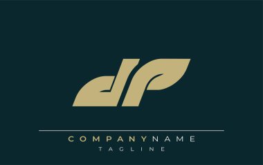DP Parlak Geometrik Logo Tasarımı. Tarafsız renkler ve minimalist stil markalaşma ve kurumsal kimlik için uygun profesyonel ve çağdaş bir izlenim yaratır..