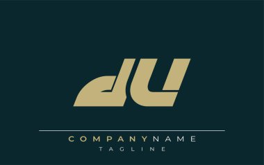 DU Sleek Geometrik Logo Tasarımı. Tarafsız renkler ve minimalist stil markalaşma ve kurumsal kimlik için uygun profesyonel ve çağdaş bir izlenim yaratır..