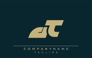 DT Sleek Geometrik Logo Tasarımı. Tarafsız renkler ve minimalist stil markalaşma ve kurumsal kimlik için uygun profesyonel ve çağdaş bir izlenim yaratır..