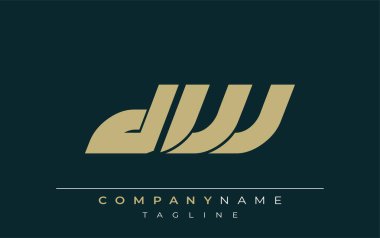 DW Sleek Geometrik Logo Tasarımı. Tarafsız renkler ve minimalist stil markalaşma ve kurumsal kimlik için uygun profesyonel ve çağdaş bir izlenim yaratır..