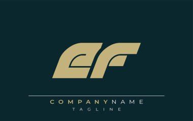 EF Parlak Geometrik Logo Tasarımı. Tarafsız renkler ve minimalist stil markalaşma ve kurumsal kimlik için uygun profesyonel ve çağdaş bir izlenim yaratır..