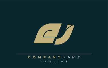 EJ Sleek Geometrik Logo Tasarımı. Tarafsız renkler ve minimalist stil markalaşma ve kurumsal kimlik için uygun profesyonel ve çağdaş bir izlenim yaratır..