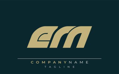 EM Parlak Geometrik Logo Tasarımı. Tarafsız renkler ve minimalist stil markalaşma ve kurumsal kimlik için uygun profesyonel ve çağdaş bir izlenim yaratır..