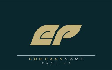 EP Parlak Geometrik Logo Tasarımı. Tarafsız renkler ve minimalist stil markalaşma ve kurumsal kimlik için uygun profesyonel ve çağdaş bir izlenim yaratır..