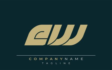 EW Sleek Geometrik Logo Tasarımı. Tarafsız renkler ve minimalist stil markalaşma ve kurumsal kimlik için uygun profesyonel ve çağdaş bir izlenim yaratır..