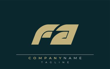 FA Sleek Geometric Logo Tasarımı. Tarafsız renkler ve minimalist stil markalaşma ve kurumsal kimlik için uygun profesyonel ve çağdaş bir izlenim yaratır..