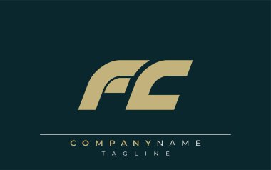 FC Sleek Geometrik Logo Tasarımı. Tarafsız renkler ve minimalist stil markalaşma ve kurumsal kimlik için uygun profesyonel ve çağdaş bir izlenim yaratır..