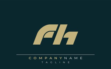 FH Sleek Geometrik Logo Tasarımı. Tarafsız renkler ve minimalist stil markalaşma ve kurumsal kimlik için uygun profesyonel ve çağdaş bir izlenim yaratır..