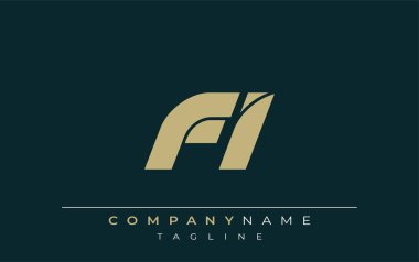 FI Sleek Geometrik Logo Tasarımı. Tarafsız renkler ve minimalist stil markalaşma ve kurumsal kimlik için uygun profesyonel ve çağdaş bir izlenim yaratır..
