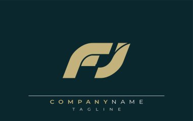 FJ Sleek Geometrik Logo Tasarımı. Tarafsız renkler ve minimalist stil markalaşma ve kurumsal kimlik için uygun profesyonel ve çağdaş bir izlenim yaratır..