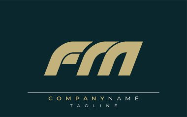 FM Sleek Geometric Logo Tasarımı. Tarafsız renkler ve minimalist stil markalaşma ve kurumsal kimlik için uygun profesyonel ve çağdaş bir izlenim yaratır..