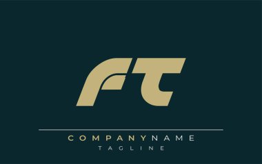 FT Sleek Geometrik Logo Tasarımı. Tarafsız renkler ve minimalist stil markalaşma ve kurumsal kimlik için uygun profesyonel ve çağdaş bir izlenim yaratır..