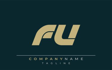 FU Sleek Geometrik Logo Tasarımı. Tarafsız renkler ve minimalist stil markalaşma ve kurumsal kimlik için uygun profesyonel ve çağdaş bir izlenim yaratır..