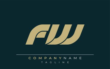 FW Sleek Geometric Logo Tasarımı. Tarafsız renkler ve minimalist stil markalaşma ve kurumsal kimlik için uygun profesyonel ve çağdaş bir izlenim yaratır..