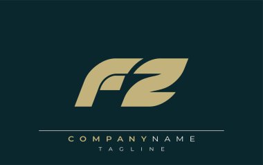 FZ Parlak Geometrik Logo Tasarımı. Tarafsız renkler ve minimalist stil markalaşma ve kurumsal kimlik için uygun profesyonel ve çağdaş bir izlenim yaratır..