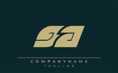 GA Parlak Geometrik Logo Tasarımı. Tarafsız renkler ve minimalist stil markalaşma ve kurumsal kimlik için uygun profesyonel ve çağdaş bir izlenim yaratır..