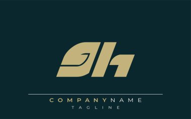 GH Sleek Geometrik Logo Tasarımı. Tarafsız renkler ve minimalist stil markalaşma ve kurumsal kimlik için uygun profesyonel ve çağdaş bir izlenim yaratır..