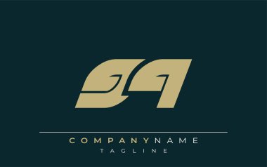 GQ Parlak Geometrik Logo Tasarımı. Tarafsız renkler ve minimalist stil markalaşma ve kurumsal kimlik için uygun profesyonel ve çağdaş bir izlenim yaratır..