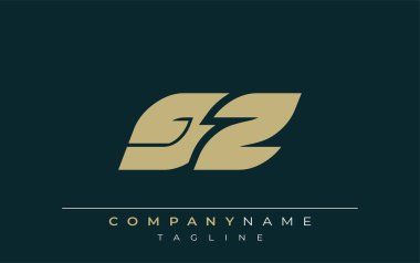 GZ Parlak Geometrik Logo Tasarımı. Tarafsız renkler ve minimalist stil markalaşma ve kurumsal kimlik için uygun profesyonel ve çağdaş bir izlenim yaratır..