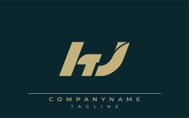 HJ Sleek Geometrik Logo Tasarımı. Tarafsız renkler ve minimalist stil markalaşma ve kurumsal kimlik için uygun profesyonel ve çağdaş bir izlenim yaratır..