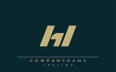 HL Sleek Geometrik Logo Tasarımı. Tarafsız renkler ve minimalist stil markalaşma ve kurumsal kimlik için uygun profesyonel ve çağdaş bir izlenim yaratır..