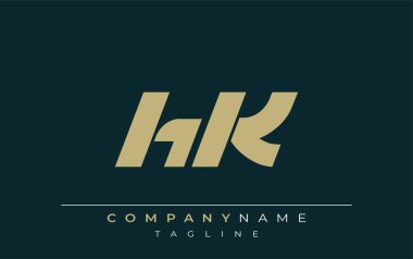 HK Sleek Geometrik Logo Tasarımı. Tarafsız renkler ve minimalist stil markalaşma ve kurumsal kimlik için uygun profesyonel ve çağdaş bir izlenim yaratır..
