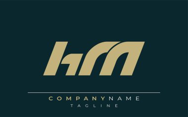 HM Sleek Geometrik Logo Tasarımı. Tarafsız renkler ve minimalist stil markalaşma ve kurumsal kimlik için uygun profesyonel ve çağdaş bir izlenim yaratır..