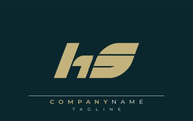 HS Sleek Geometrik Logo Tasarımı. Tarafsız renkler ve minimalist stil markalaşma ve kurumsal kimlik için uygun profesyonel ve çağdaş bir izlenim yaratır..