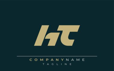 HT Sleek Geometrik Logo Tasarımı. Tarafsız renkler ve minimalist stil markalaşma ve kurumsal kimlik için uygun profesyonel ve çağdaş bir izlenim yaratır..