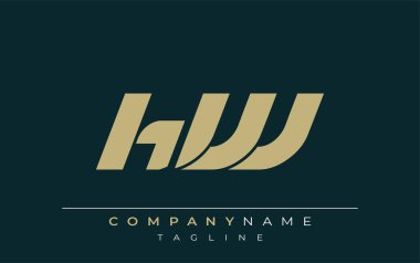 HW Sleek Geometrik Logo Tasarımı. Tarafsız renkler ve minimalist stil markalaşma ve kurumsal kimlik için uygun profesyonel ve çağdaş bir izlenim yaratır..