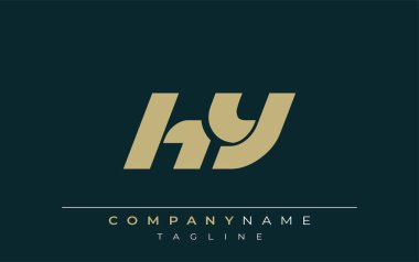 HY Sleek Geometrik Logo Tasarımı. Tarafsız renkler ve minimalist stil markalaşma ve kurumsal kimlik için uygun profesyonel ve çağdaş bir izlenim yaratır..