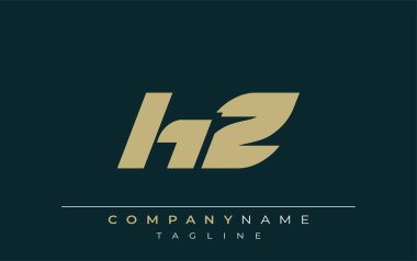 HZ Parlak Geometrik Logo Tasarımı. Tarafsız renkler ve minimalist stil markalaşma ve kurumsal kimlik için uygun profesyonel ve çağdaş bir izlenim yaratır..