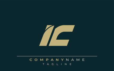 IC Sleek Geometrik Logo Tasarımı. Tarafsız renkler ve minimalist stil markalaşma ve kurumsal kimlik için uygun profesyonel ve çağdaş bir izlenim yaratır..