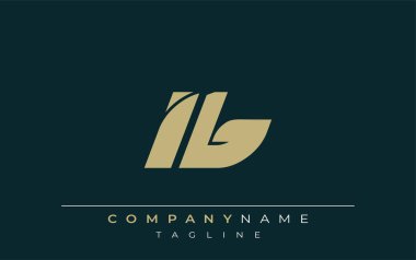 IB Sleek Geometrik Logo Tasarımı. Tarafsız renkler ve minimalist stil markalaşma ve kurumsal kimlik için uygun profesyonel ve çağdaş bir izlenim yaratır..