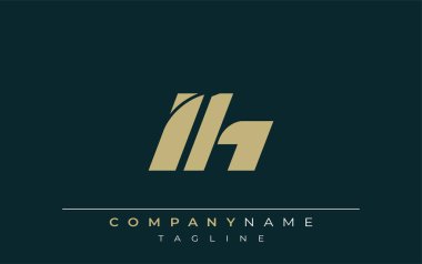IH Sleek Geometrik Logo Tasarımı. Tarafsız renkler ve minimalist stil markalaşma ve kurumsal kimlik için uygun profesyonel ve çağdaş bir izlenim yaratır..