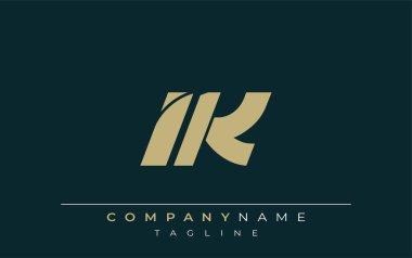 IK Sleek Geometrik Logo Tasarımı. Tarafsız renkler ve minimalist stil markalaşma ve kurumsal kimlik için uygun profesyonel ve çağdaş bir izlenim yaratır..
