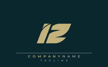 IZ Parlak Geometrik Logo Tasarımı. Tarafsız renkler ve minimalist stil markalaşma ve kurumsal kimlik için uygun profesyonel ve çağdaş bir izlenim yaratır..
