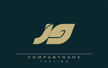 JG Sleek Geometrik Logo Tasarımı. Tarafsız renkler ve minimalist stil markalaşma ve kurumsal kimlik için uygun profesyonel ve çağdaş bir izlenim yaratır..