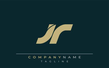 JR Sleek Geometrik Logo Tasarımı. Tarafsız renkler ve minimalist stil markalaşma ve kurumsal kimlik için uygun profesyonel ve çağdaş bir izlenim yaratır..