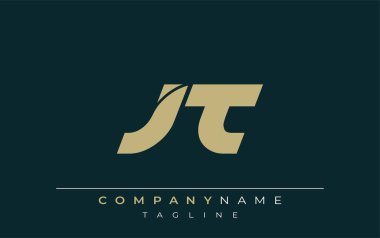 JT Sleek Geometrik Logo Tasarımı. Tarafsız renkler ve minimalist stil markalaşma ve kurumsal kimlik için uygun profesyonel ve çağdaş bir izlenim yaratır..