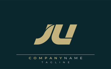 JU Sleek Geometrik Logo Tasarımı. Tarafsız renkler ve minimalist stil markalaşma ve kurumsal kimlik için uygun profesyonel ve çağdaş bir izlenim yaratır..