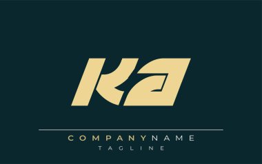 KA Parlak Geometrik Logo Tasarımı. Tarafsız renkler ve minimalist stil markalaşma ve kurumsal kimlik için uygun profesyonel ve çağdaş bir izlenim yaratır..
