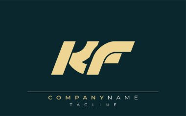 KF Sleek Geometrik Logo Tasarımı. Tarafsız renkler ve minimalist stil markalaşma ve kurumsal kimlik için uygun profesyonel ve çağdaş bir izlenim yaratır..