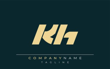 KH Sleek Geometrik Logo Tasarımı. Tarafsız renkler ve minimalist stil markalaşma ve kurumsal kimlik için uygun profesyonel ve çağdaş bir izlenim yaratır..