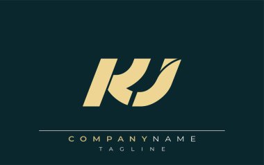 KJ Sleek Geometrik Logo Tasarımı. Tarafsız renkler ve minimalist stil markalaşma ve kurumsal kimlik için uygun profesyonel ve çağdaş bir izlenim yaratır..