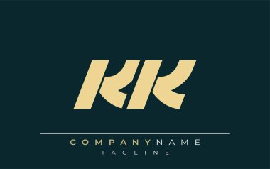 KK Sleek Geometrik Logo Tasarımı. Tarafsız renkler ve minimalist stil markalaşma ve kurumsal kimlik için uygun profesyonel ve çağdaş bir izlenim yaratır..